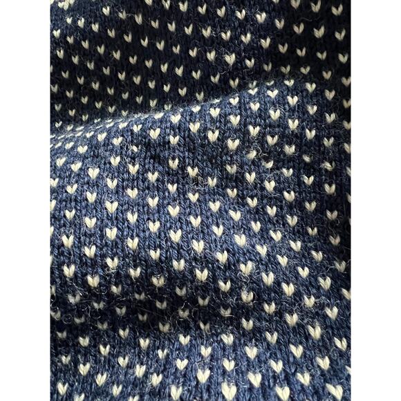 VTG Dale of Norway Women's Navy Blue Fair Isle Nordic Cardigan Wool Sweater L - Picture 10 of 10
